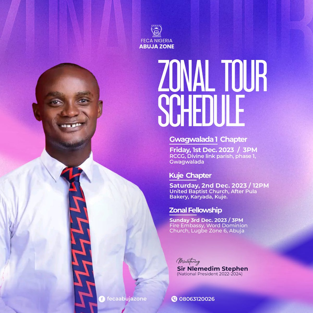 It's a new season upon us. 

It's going to be an avalanche of God's presence and the supernatural. 

FECA Nigeria Abuja Zone get ready for the outpouring of the holy spirit. 

It's going to an awesome time with our National President. Don't miss it. 

#FECAAbujaZone