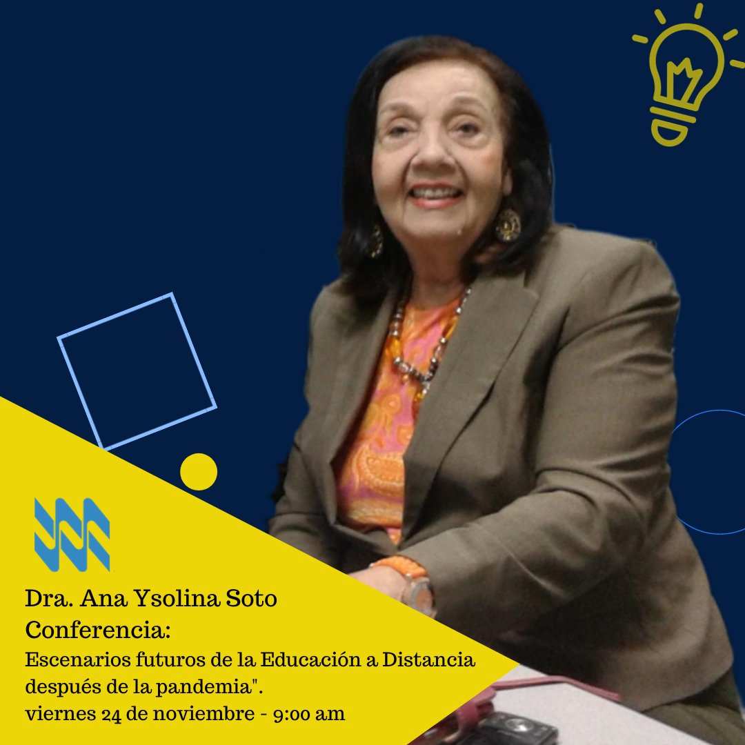 Les invitamos a la conferencia de cierre, a cargo de la Dra. Ana Ysolina Soto, profesora titular de la Universidad Nacional Abierta, quien disertará sobre los "Escenarios futuros de la Educación a distancia despues de la pandemia". Enlace a la conferencia: youtu.be/yuGWDSEbKTw?si…