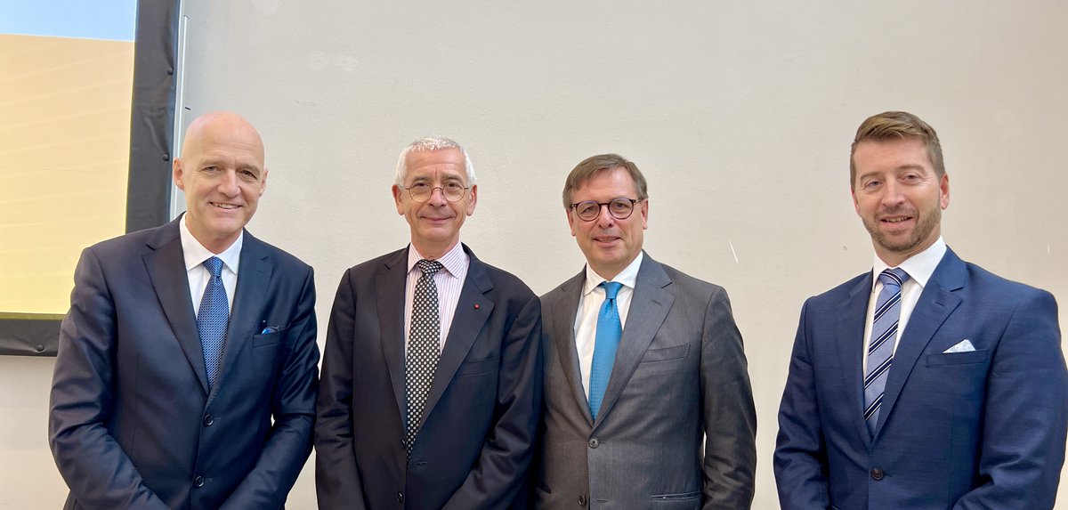 CCBEinfo's tweet photo. #CCBEPlenarySession: New CCBE Presidency for 2024 elected!
President : Pierre-Dominique Schupp (Switzerland)
1st Vice-President: Thierry Wickers (France)
2nd Vice-President: Roman Završek (Slovenia)
3rd Vice-President: Alex Tallon (Belgium) https://t.co/MXCwsfS4JW