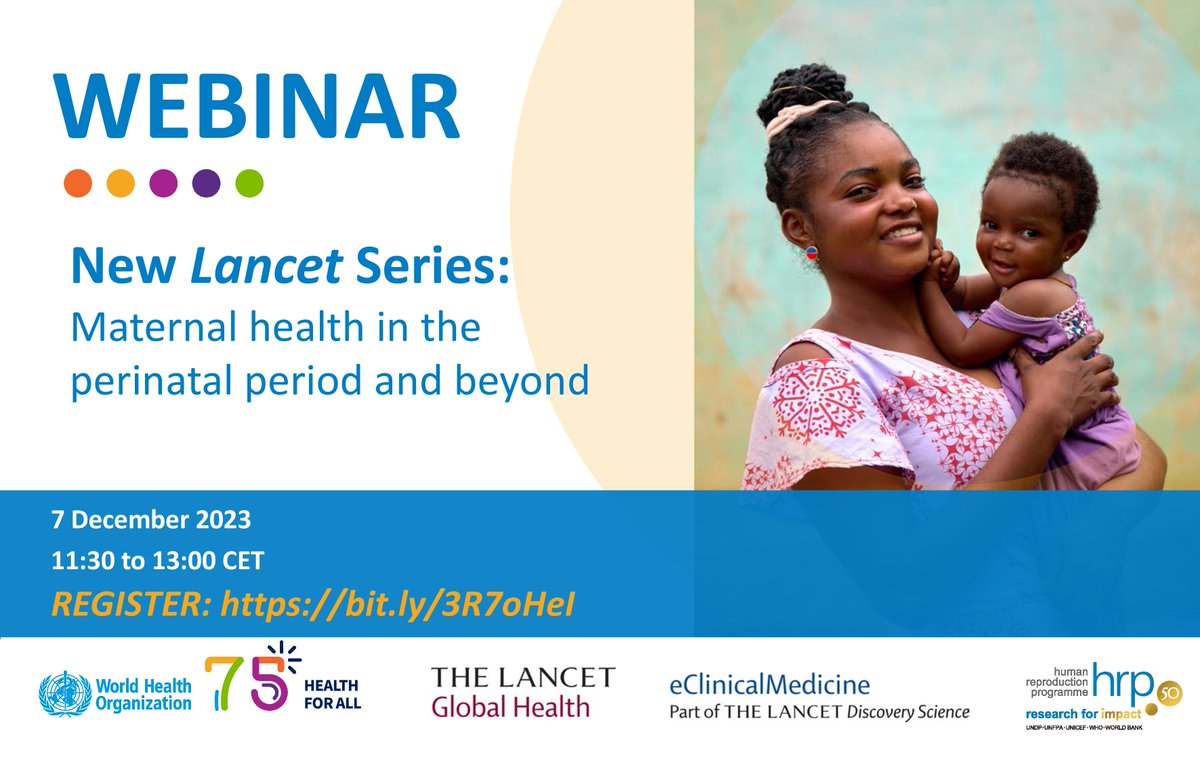The Lancet Global Health (@lancetgh) on Twitter photo 📆 | WEBINAR
On Dec 7, join us for the launch of a new Lancet Global Health–<a href="/eClinicalMed/">eClinicalMedicine – The Lancet Discovery Science</a> Series on maternal health in the perinatal period and beyond.
Find out what will be covered and register here: hubs.li/Q029Xwwx0 <a href="/WHO/">World Health Organization (WHO)</a> 📆 | WEBINAR
On Dec 7, join us for the launch of a new Lancet Global Health–<a href="/eClinicalMed/">eClinicalMedicine – The Lancet Discovery Science</a> Series on maternal health in the perinatal period and beyond.
Find out what will be covered and register here: hubs.li/Q029Xwwx0 <a href="/WHO/">World Health Organization (WHO)</a>