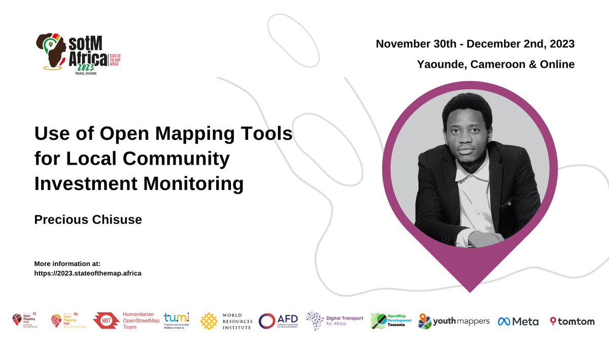 Join <a href="/PreciousChisuse/">Precious Chisuse</a> at #SotMAfrica2023 for a detailed discussion on how Community involvement in mapping is crucial in ensuring transparency, accountability and the effective utilization of resources

Details: pretalx.com/sotm-africa-20…