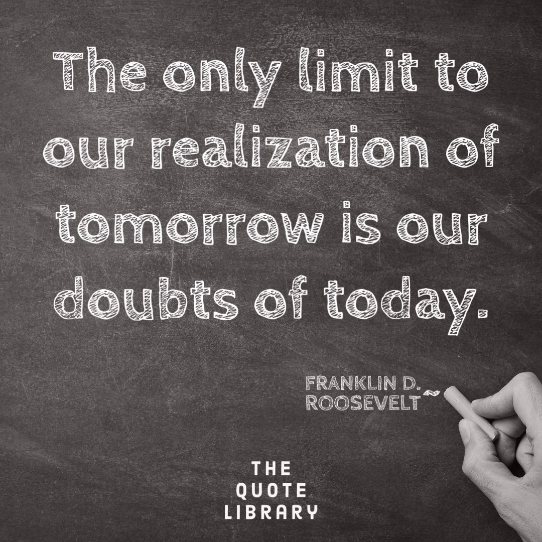 Echosofinsight's tweet photo. What doubts are you overcoming in pursuit of your future?
#NoLimits #OvercomeDoubt #FDRQuotes #BelieveInTomorrow https://t.co/QHV1B4YMiG