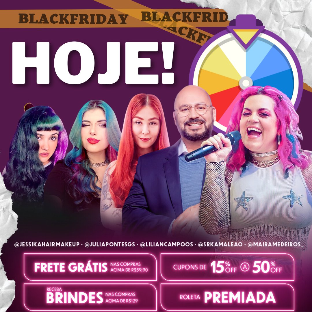 🤩DIA 24/11 - BLACK FRIDAY KAMALEÃO COLOR! 🚨🎉 “Maior liquida do ano” COLOR NOVEMBER. 💖💛♥️
CUPONS 🎟️ - FRETE GRÁTIS 🚚 - ROLETA PREMIADA 🎡 - BRINDES 🎁

📝 24/11 - 12H às 16H LIVE Instagram: Kamaleão Color💖

 #Kamaleaocolor #kc