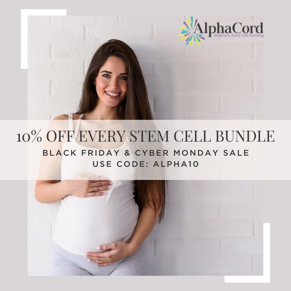 We never do this. We're offering 10% off every cord blood banking bundle through Monday night at 11:59 PM MST. Save over $750 depending on which package you choose. Use code: ALPHA10 

alphacord.com/order-now/

#alphacord #blackfriday #blackfridaysale #blackfridaydeals #pregnancy