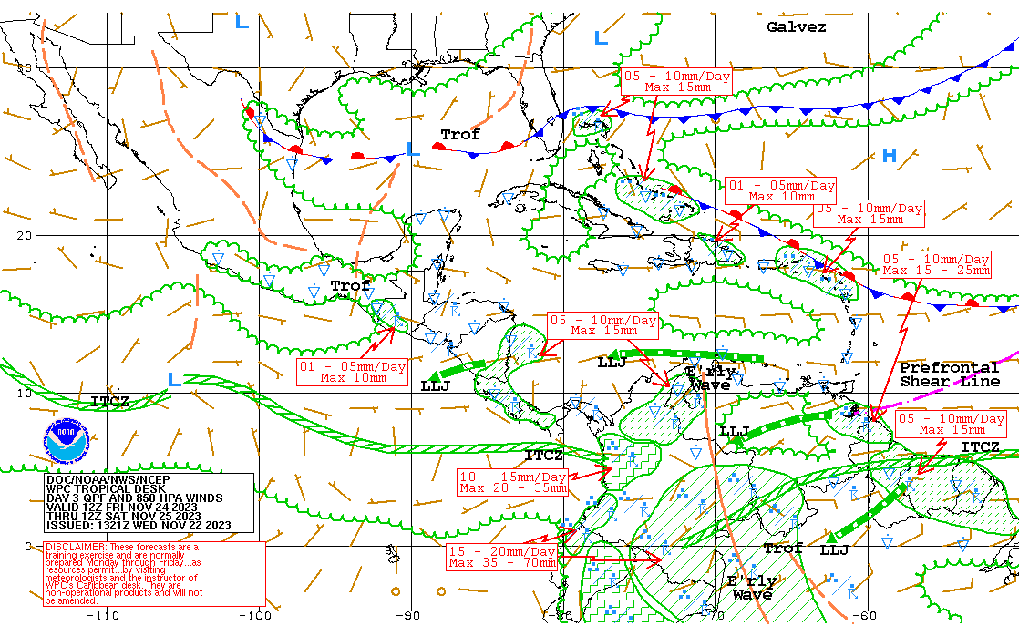 EstebanWXcast's tweet photo. Día tranquilo y seco se prevé para Venezuela, bajo influencia de dorsal subtropical en niveles medios que domina el Caribe. Las precipitaciones se asociarán a cola de perturbación en la fachada atlántica, progreso de EW por la fachada caribeña y occidente y por orografía al sur. https://t.co/C8dlM4uvZ9