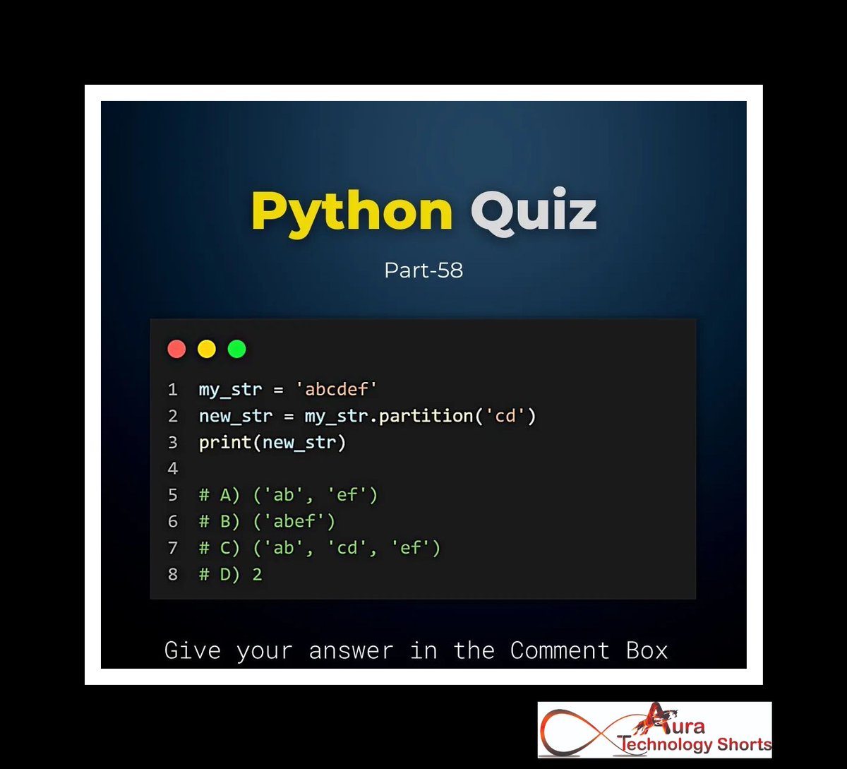Auratechno72007's tweet image. Quiz time
..............
#JavaScriptQuiz, #JSQuiz, #JavaScriptQuestions, #JSQuestions, #CodingQuiz, #ProgrammingQuiz, #TechQuiz, #CodingQuestions, #ProgrammingQuestions, #TechQuestions