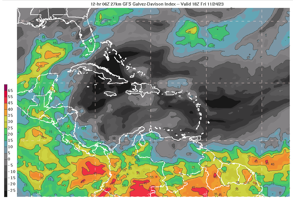 EstebanWXcast's tweet photo. Día tranquilo y seco se prevé para Venezuela, bajo influencia de dorsal subtropical en niveles medios que domina el Caribe. Las precipitaciones se asociarán a cola de perturbación en la fachada atlántica, progreso de EW por la fachada caribeña y occidente y por orografía al sur. https://t.co/C8dlM4uvZ9