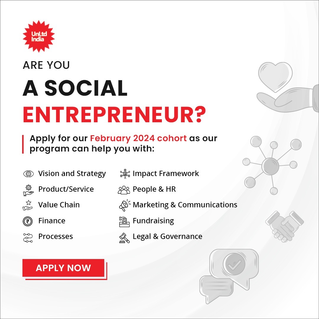 4 in 5 of our entrepreneurs continue to sustain their organisations and our social entrepreneurs have impacted over 19.5 million lives. Learn more about our Incubation program and it's ability to benefit you here: unltdindia.org/february-2024-… #socialentrepreneurship #socialimpact