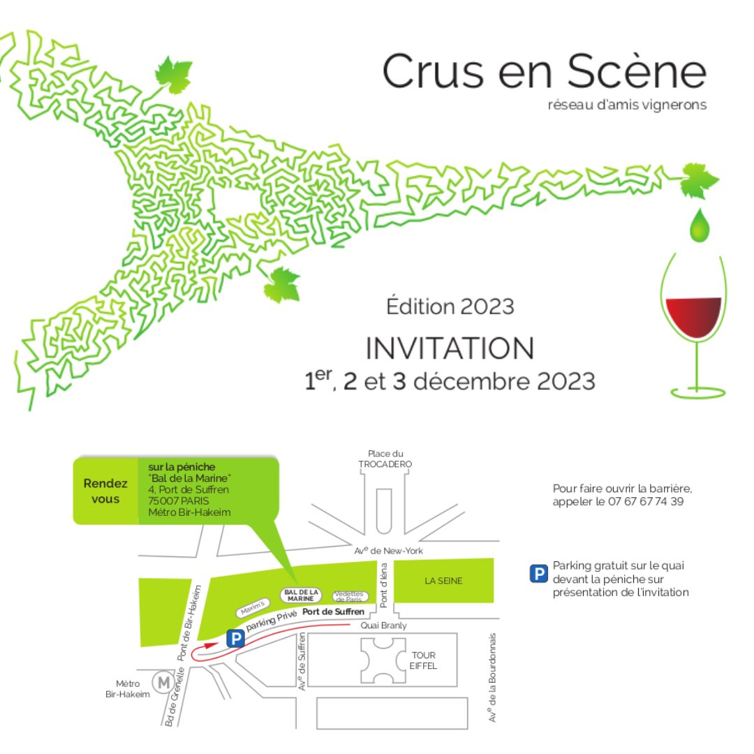 ChpBeerens's tweet photo. RDV au Salon Crus en Scène 2023 1er au 3 décembre sur la Péniche "Bal de la Marine" (4 port de Suffren Métro Bir-Hakeim). Venez déguster nos Champagnes labellisés TerraVitis (vignoble en 3e année de conversion #biologique). #naturoculture #champagnelover #champagne #terravitis https://t.co/biGxOnbfTc