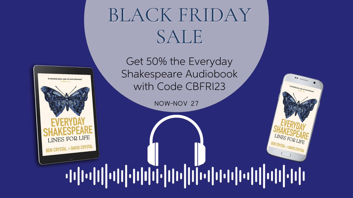 Ready, set, listen! 🎧Chambers' Black Friday deal is here! Now-Nov 27, get 50% OFF bestselling audiobook Everyday Shakespeare. Just as the physical book is a feast for the eyes, @davcr & @bencrystal 's recordings will delight your ears! l.linklyhq.com/l/1urnW. Code CBFRI23