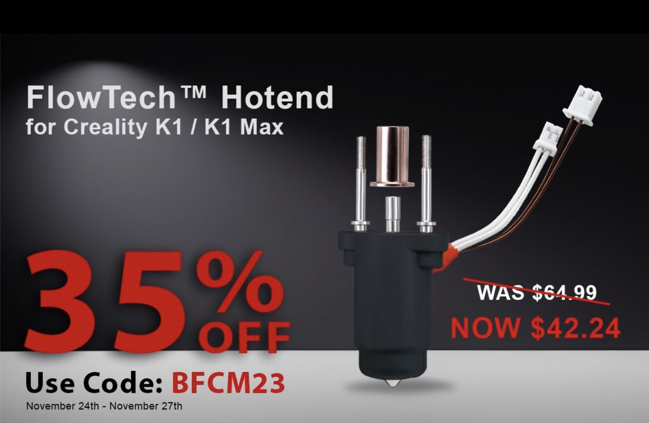 Chuck Hellebuyck on X: Micro-Swiss has a Black Friday sale on the K1/K1  max Hotend that I show you how to install in this video: Upgrade your  Creality K1 or K1 Max