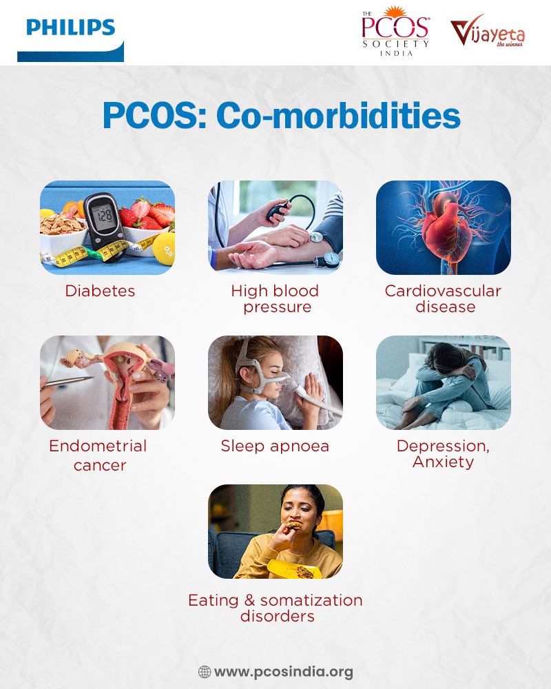 ThePCOS_India's tweet image. PCOS often comes with companions like diabetes and cardiovascular issues.

To holistically manage it, one needs to focus not only on PCOS itself but also on these co-morbidities through a balanced lifestyle.

#pcoscommunity #pcoscomorbidities #pcoswarrior #pcosawareness