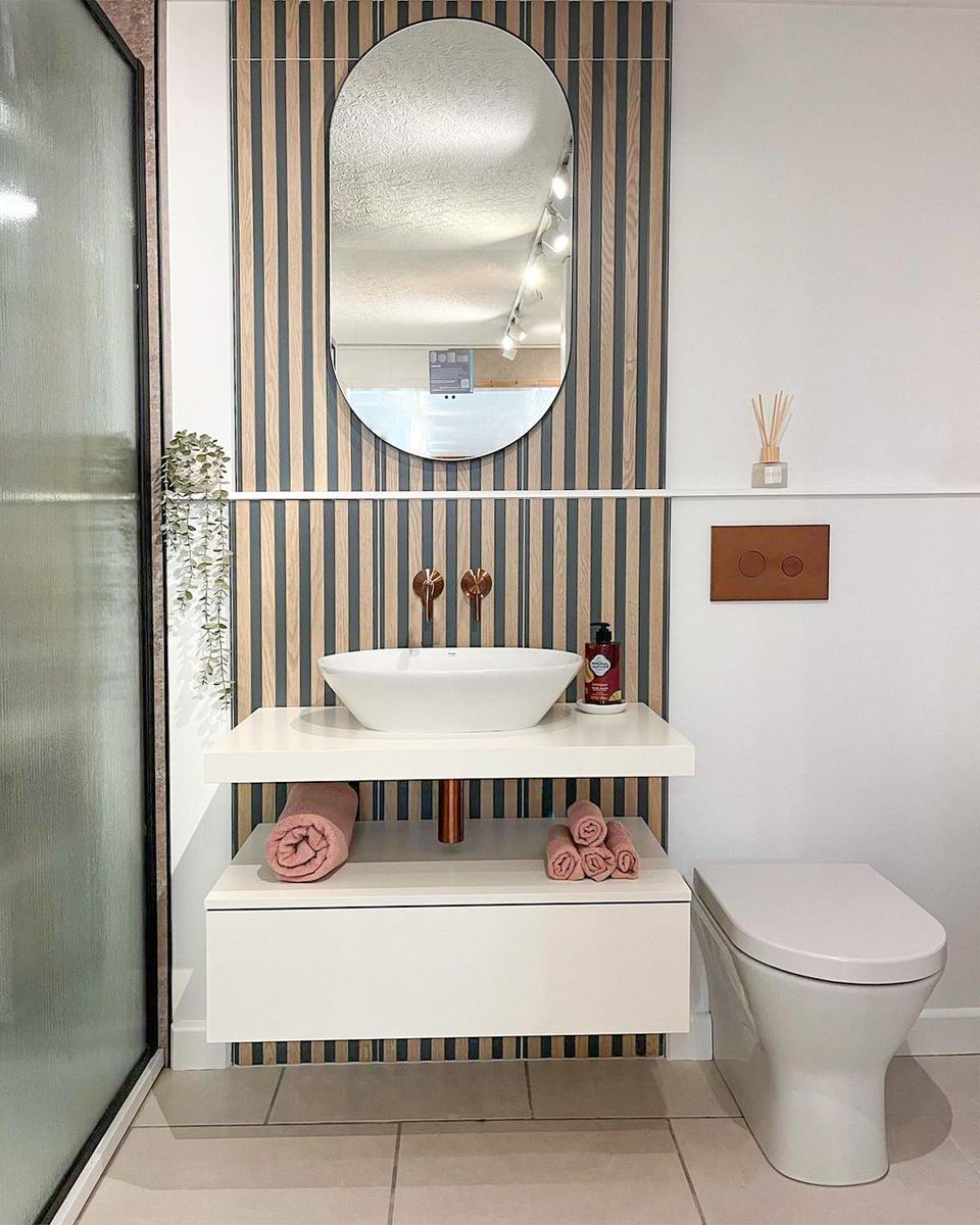 Sophisticated & stylish, fluted decor will take your bathroom design to a whole new level. Pair your fluted slat panel with one of our Innov8 framed fluted glass WRP. A refreshing alternative to standard glass | buff.ly/3oa8TZs Credit to @qualitybathroomsandkitchens