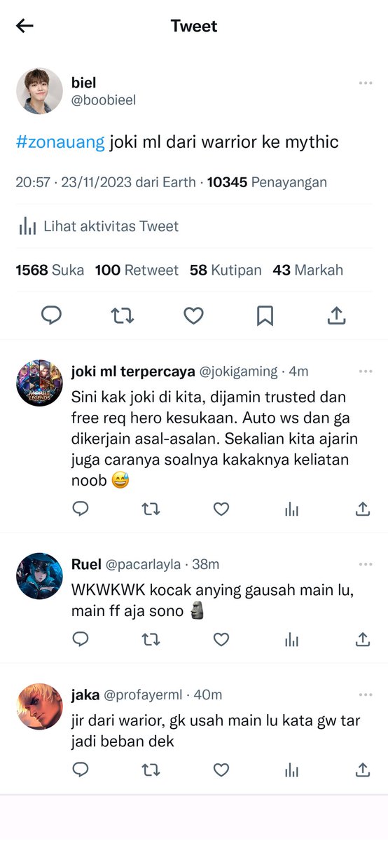 sopinkies's tweet photo. Nomin prompt au. 

— joki ML
Tentang Biel yang pengen jadi pro player ml terus nyari joki ml, eh malah kepincut sama admin joki nya. https://t.co/qQLCfhPEOf
