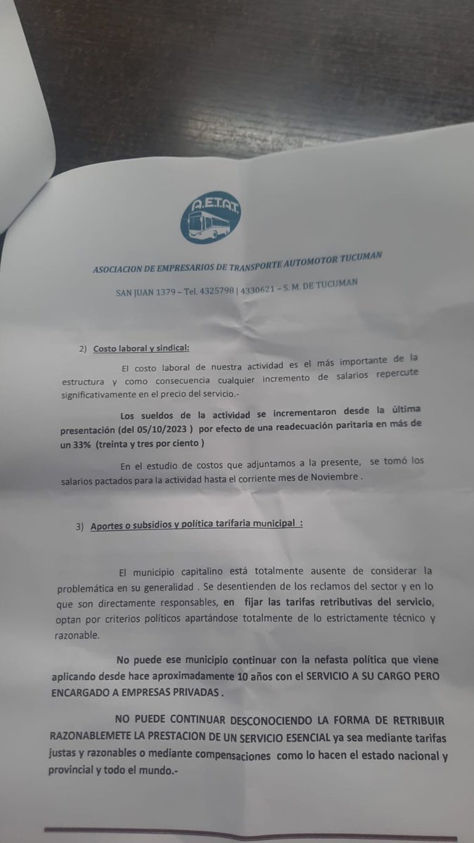 cesarJuarez10's tweet photo. 🛑 URGENTE !
❌ Aumenta el precio del boleto? ❌ AETAT envío una nota al HCD! ❌ Pide el urgente tratamiento del pedido de aumento del boleto urbano.
❌ Cuesta mucho sacar un colectivo a la calle 
❌ Estudio de costo da  $ 600 !!
❌ El valor sería $ 350 !! https://t.co/X5asmo4hGI