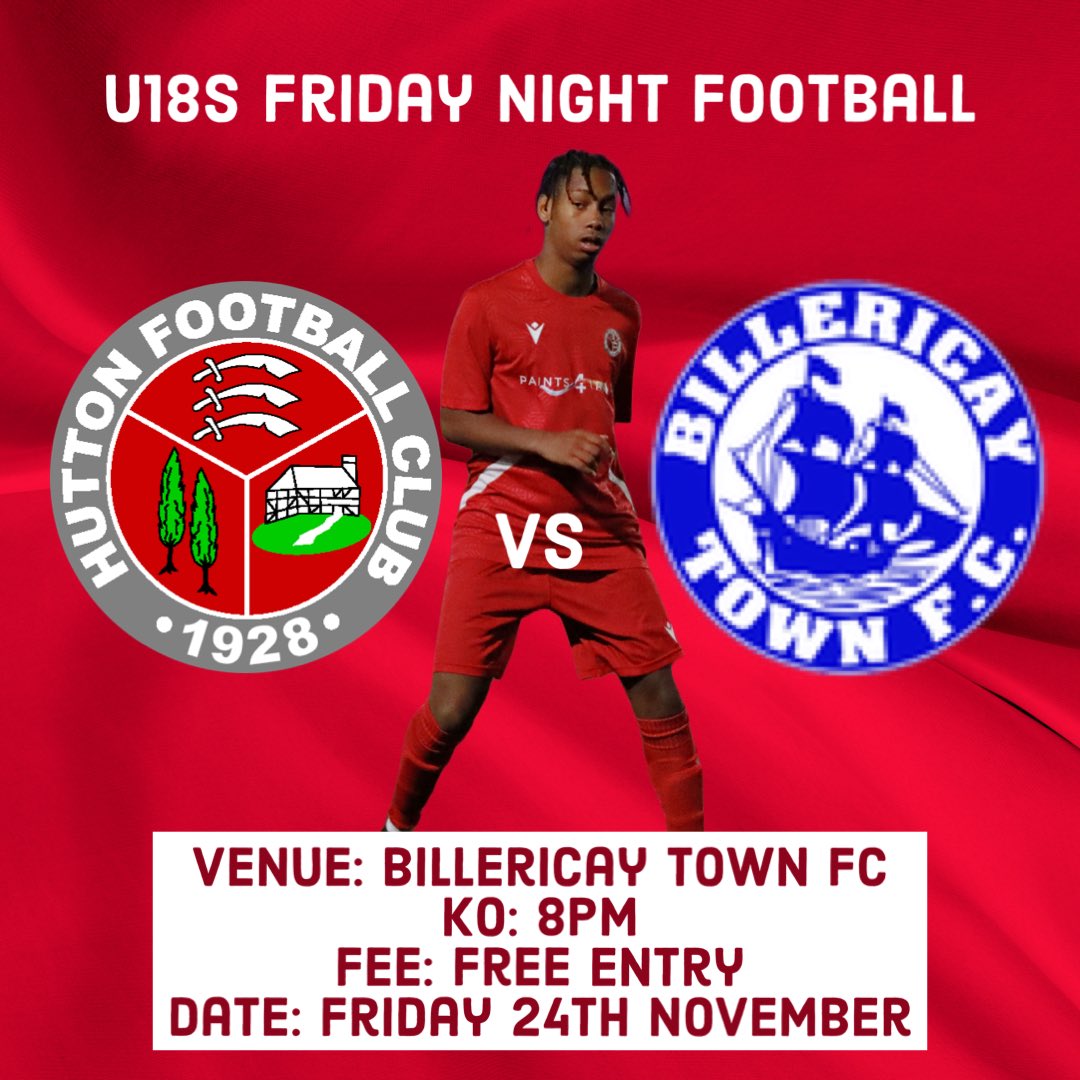 Good luck to our u18s tonight as they face our friends <a href="/BTFC/">Billericay Town FC</a> in the cup 🔴⚪️#upthetons