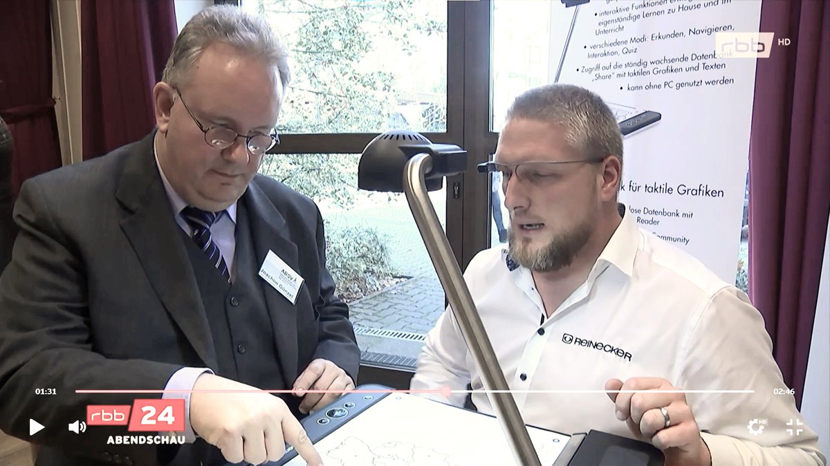 Das war die Hilfsmittelausstellung für #blinde und #sehbehinderte Menschen im <a href="/ABSV_Berlin/">ABSV e. V.</a>: 
Rund 700 Gäste haben sich in den vergangenen zwei Tagen bei 20 Ausstellerfirmen informiert. 
Die #abendschau von <a href="/rbb24/">rbb|24</a> hat berichtet 
(Start ab 1:25)
rbb-online.de/abendschau/vid…