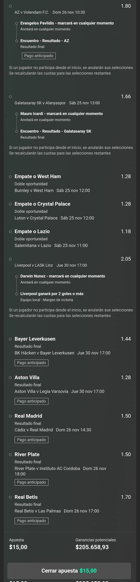 PARLAY SOÑADOR.

Si se gana este Parlay Soñador, voy a regalar $25.000 entre todos los que den RT 🔃 y FAV ❤ a este Tweet.

Soñar no cuesta nada.