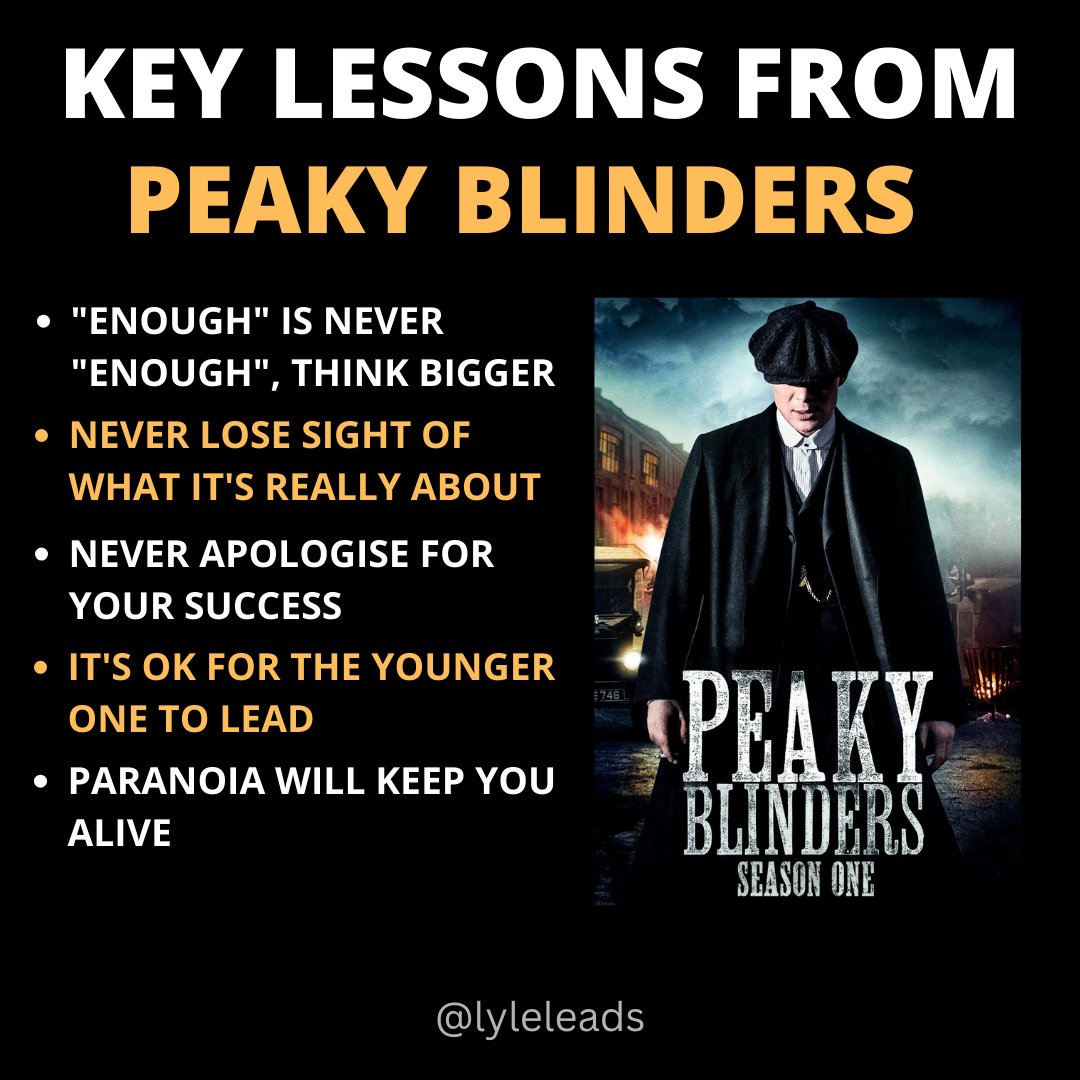 Peaky Blinders Wisdom: Lessons in Ambition and Power 💼🚬Which lesson from Peaky Blinders strikes a chord with you? 

#ThinkBig #StayFocused #LeadershipInsights #SurvivalSkills #UnapologeticSuccess #AmbitionUnleashed #LifeLessons #GangsterWisdom #PowerAndInfluence #SuccessMindset