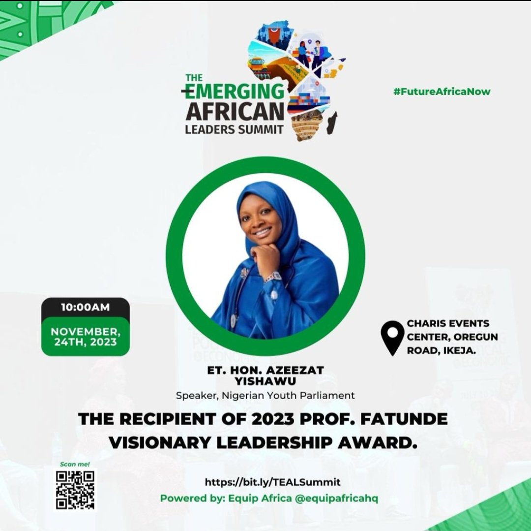 Great time with @Titilayooshodi, David Opeyemi Oke and Seun Olagunju Lana at the 2023 edition of the Equip African Leadership Summit. Congratulations to @azeezat_yishawu on receiving the 2023 Prof Fatunde Visionary Leadership Award.