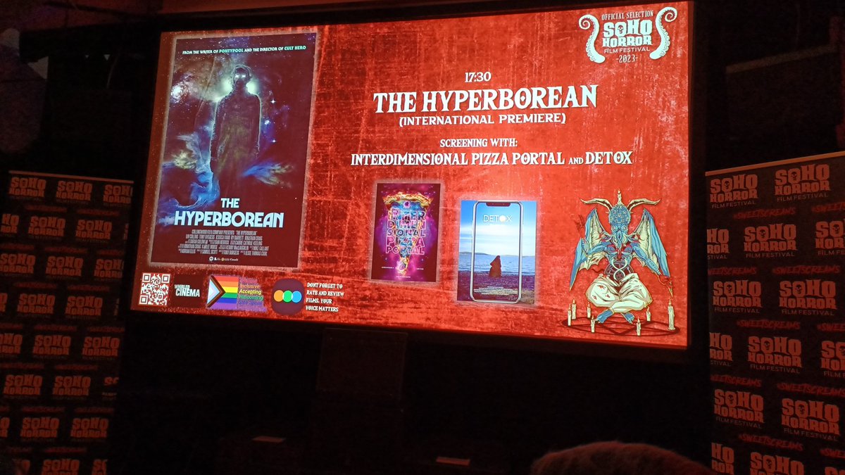 SpitGrades's tweet photo. We are here at @SohoHorrorFest and pumped to get started with #thehyperborean
#horror #filmfestival https://t.co/i27j0KiaOZ