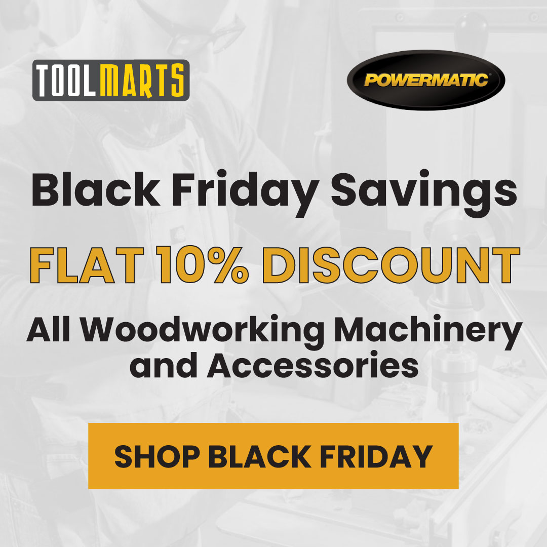 tool_marts's tweet photo. 10% OFF ALL POWERMATIC WOODWORKING MACHINERY &amp; ACCESSORY!
Unwrap Savings: Black Friday is here! Enjoy exclusive discounts on your favorite woodworking items. Limited-time offers, shop now and make the season bright!
Link to shop: https://t.co/LScu7mXiT3

#Woodworking #blackfriday https://t.co/wD5cPTkcai