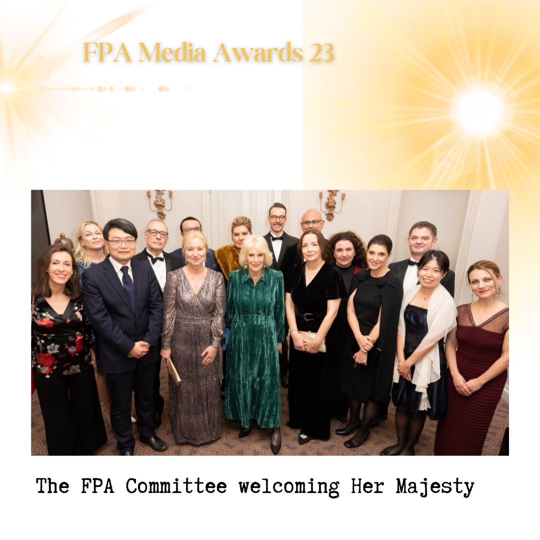 FPALondon's tweet photo. H.M #Queen Camilla delivered a touching keynote speech at our #FPAawards 2023, lighting our path as we champion #pressfreedom #pressaccess #pressequality 
Thank you Her Majesty and welcome as an honorary lifetime member of the Foreign Press Association! #presscard @RoyalFamily https://t.co/fyYBWV1NlP