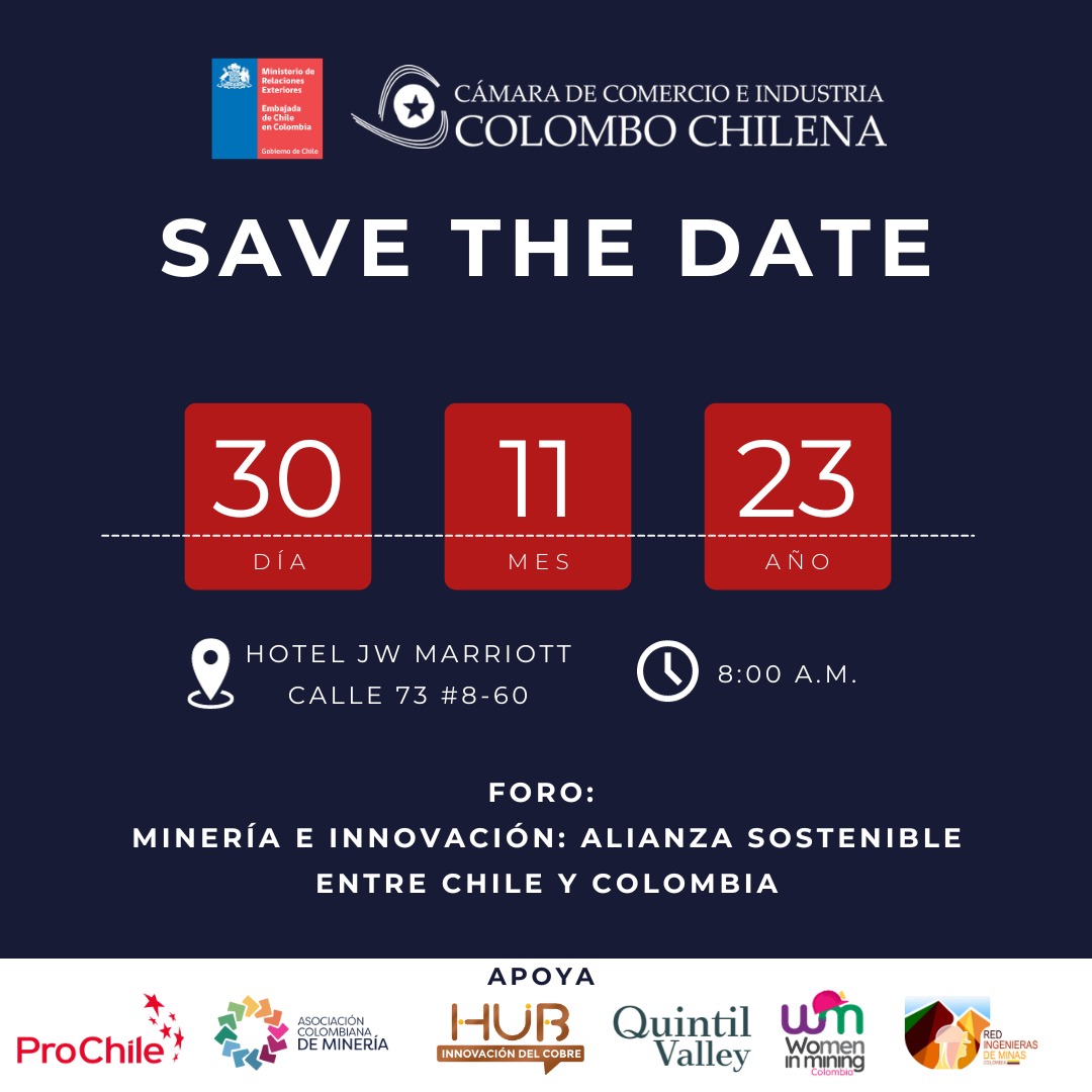 ¡ Se viene tremenda actividad entorno a Chile y Colombia !
Anota la fecha y participa 🤩 
Inscríbete:  colombo-chilena.conventus.com.co
