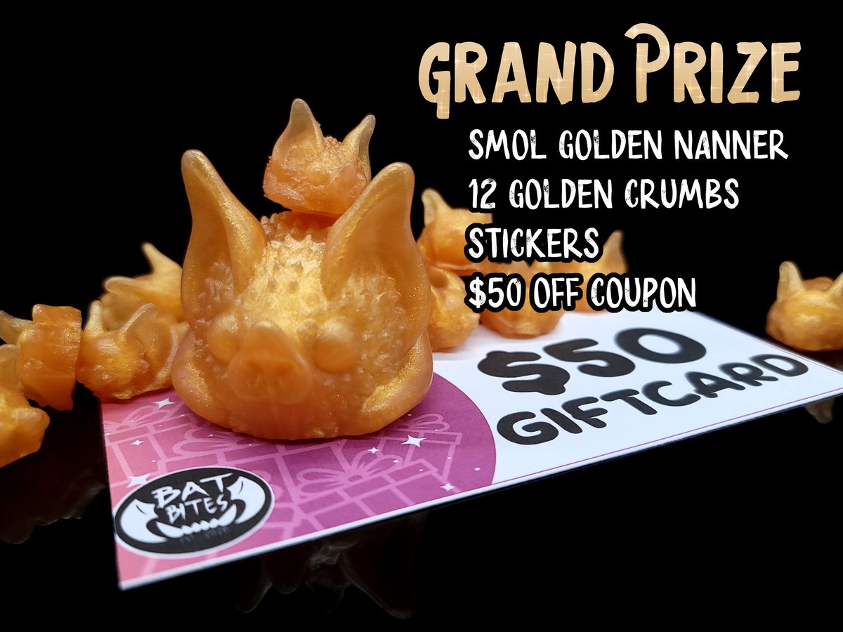 It's time for a Black Friday giveaway!
Winner receives a smol golden Nanner, 12 golden crumbs, stickers and a $50 off one time coupon!

Like, rt and follow us to enter!

👇 Rules and more info 👇