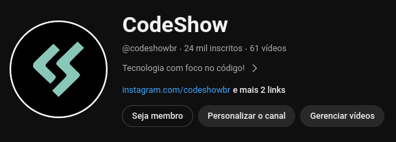 codeshowbr's tweet photo. Chegamos em 24k 🎉

Obrigado!

Em breve vem mais conteúdo de alta qualidade no canal. https://t.co/Vl1CdcI8qE