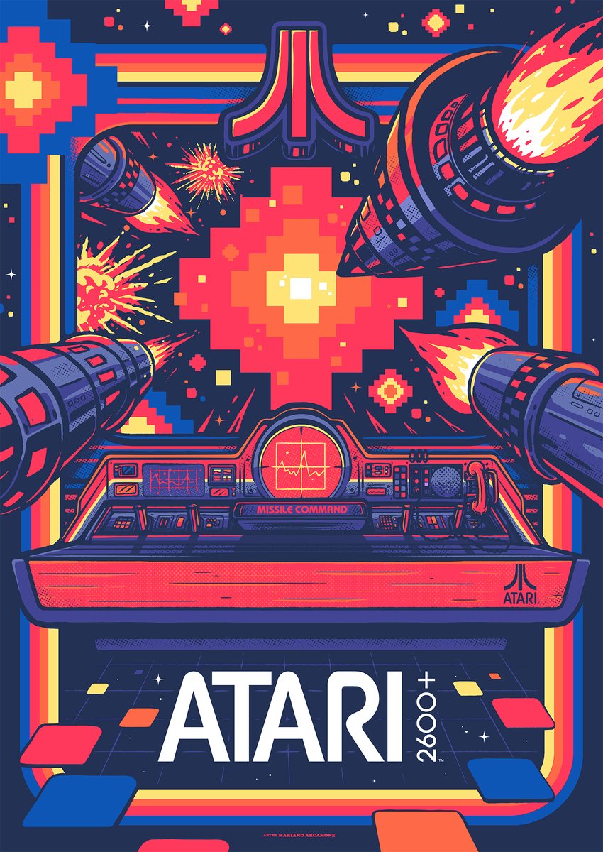 We partnered with @PLAION_UK to create 5 bespoke posters to promote the new (re)release of the @atari 2600+ console. View all 5 pieces and learn more about the artists behind the project here: posterspy.com/commissions/at…