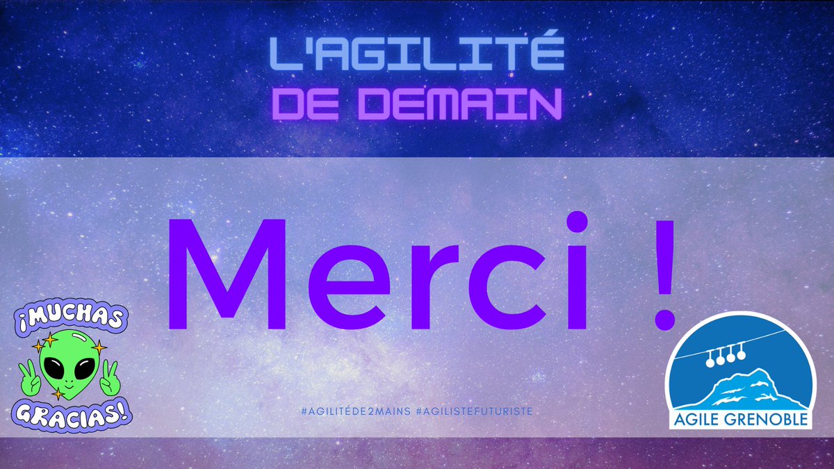 L'Agile Grenoble 2023 vient de se clôturer. Et si on devait tout résumer en un seul mot, ça serait un énorme Merci ❤️ 
On espère tous vous revoir l'année prochaine pour de nouvelles aventures agilesques 👋