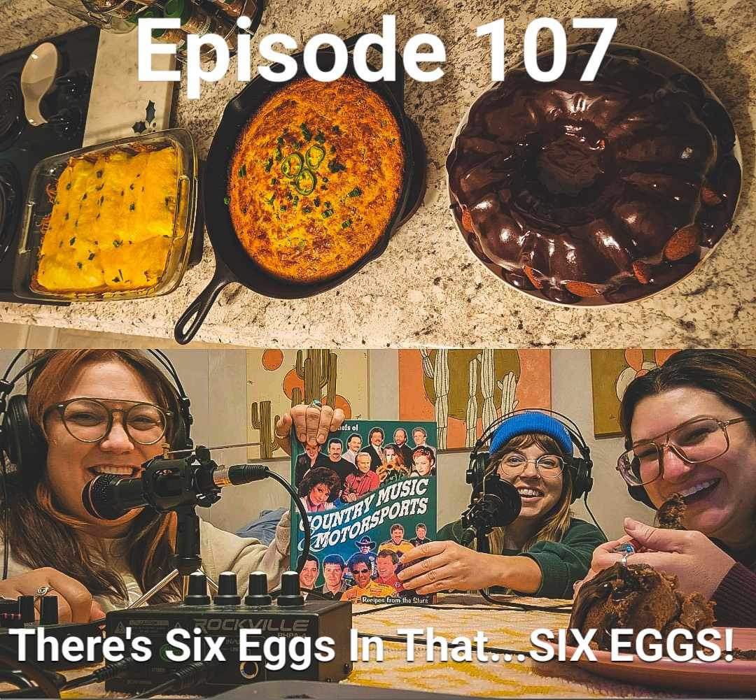 Prayerchaingang's tweet photo. Episode 107 - There's Six Eggs In That..SIX EGGS!
This episode follows Sarah, Suzie, and Kati as they take on recipes from a rare but classic cookbook. All we can say is thank God for "Celebrity Chefs of Country Music and Motorsports”.

https://t.co/Ekr6pkiIiy https://t.co/QsxqBb74WS