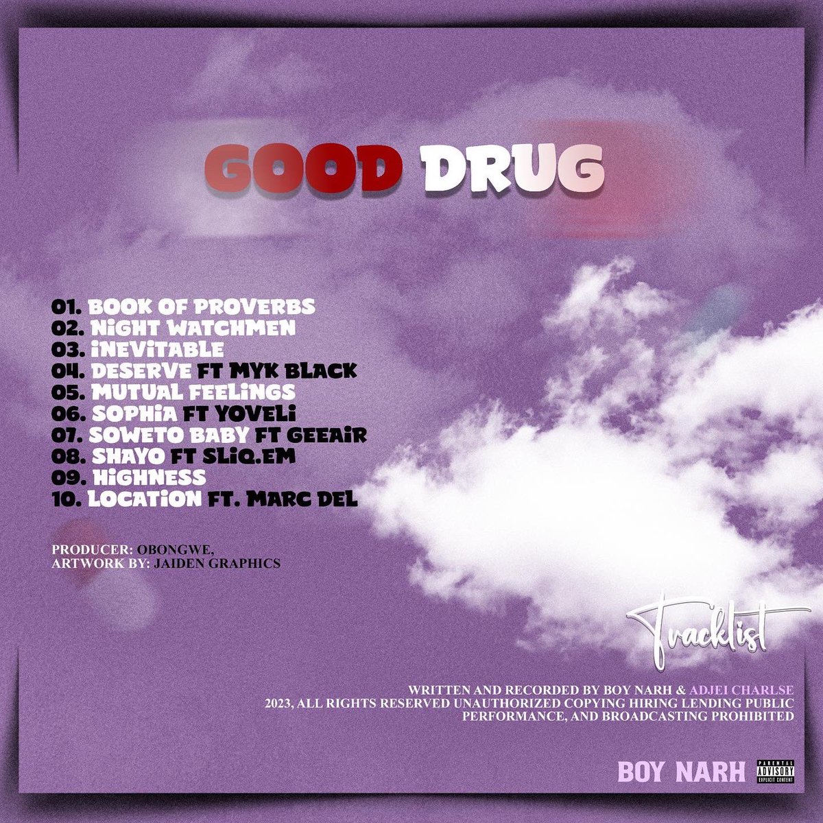 BoyNarh's tweet photo. BoyNarh📀
#GoodDrugAlbum💊 
30th Nov 2023 

Share with love ❤️‍🩹
Prod by @ogbongwe https://t.co/EjFPXpvlGm
