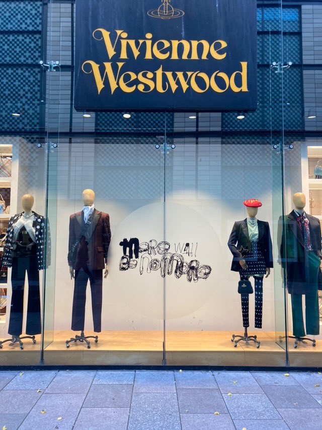 kate_revere's tweet photo. Seeing Pipers artwork in different Vivienne Westwood shops around the world is truly magical. This is beautiful Cardiff #notesbypiper #autisticartist https://t.co/CRd7ZET1jS