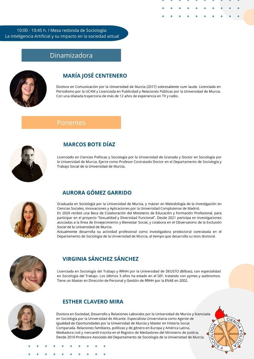 Nuestro programa aquí. Mesa de Sociología 👇🏻