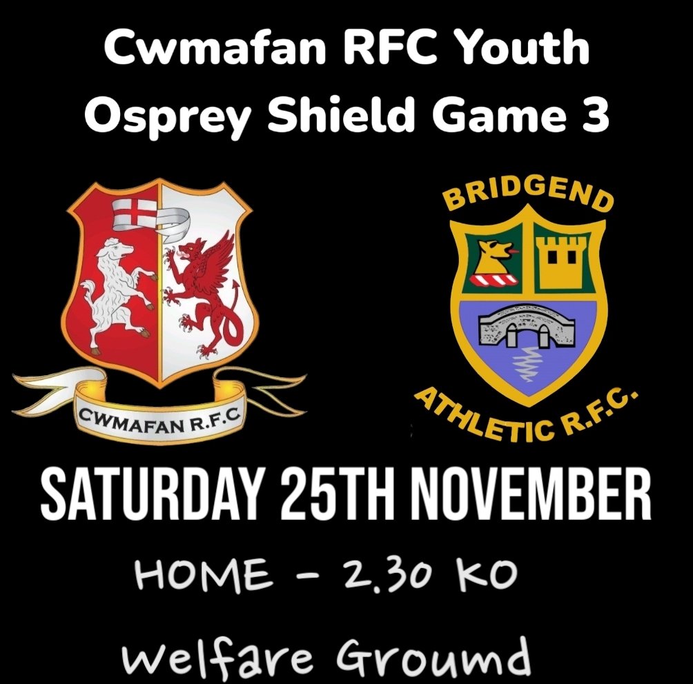 gavwelly's tweet photo. @CwmafanRugby youth vs @bridgendathrfc youth tomorrow at Cwmafan
#YouthRugbyRising @Geth_prop @jimbo1742 @chris_jones41 https://t.co/Uaigdhbkbc
