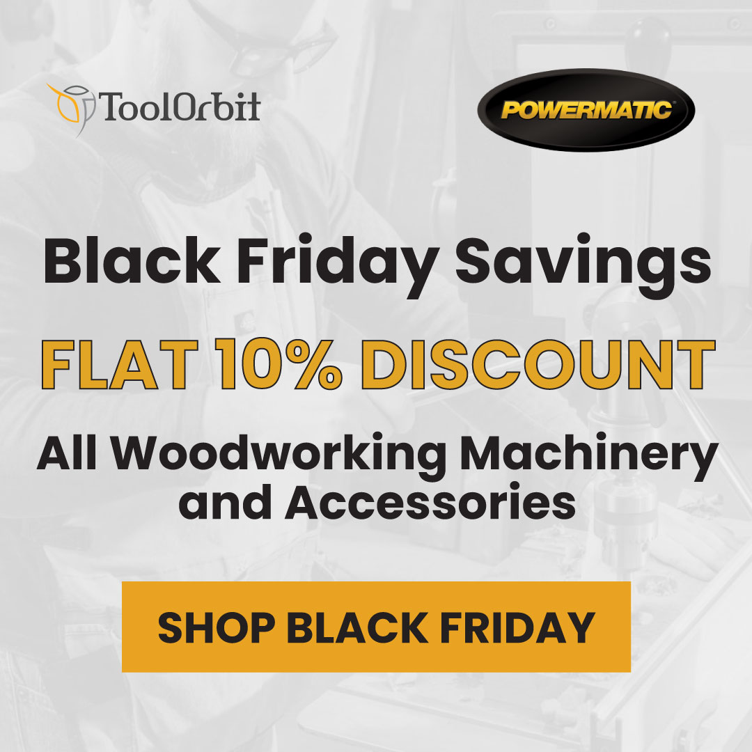 toolorbit's tweet photo. 10% OFF ALL POWERMATIC WOODWORKING MACHINERY &amp; ACCESSORY

Unwrap Savings: Black Friday is here! Enjoy exclusive discounts on your favorite woodworking items. Limited-time offers, shop now and make the season bright!
Link to shop: https://t.co/xBs5sLsD5J
#Woodworking #blackfriday https://t.co/3efU80EpTd