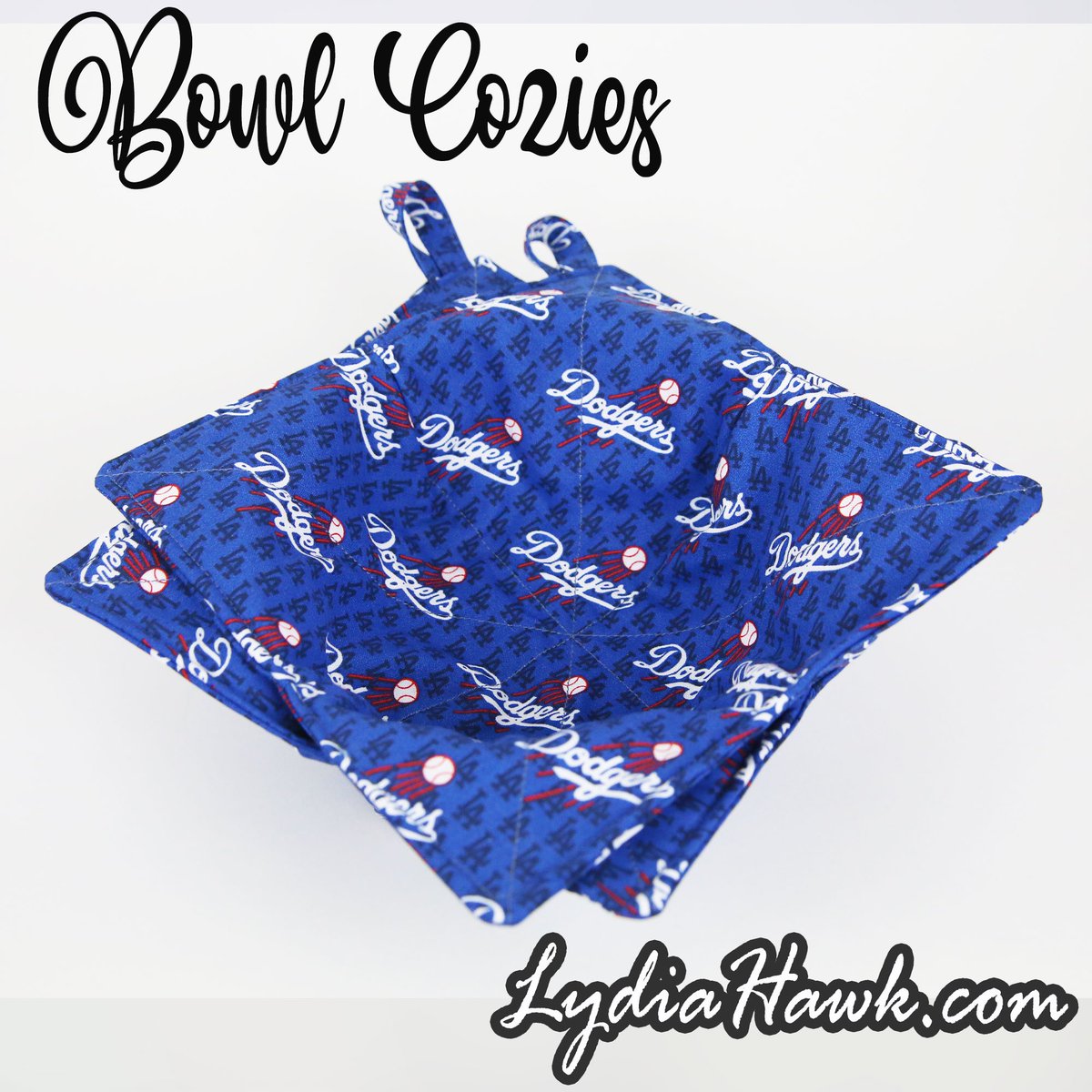 LydiaHawkDesign's tweet photo. Dodgers Bowl Cozies! Use coupon code: feelingcozy for 15% off my website. 
-
🍜 Fits all standard size bowls
☁️ 100% Cotton
🔥 Microwave Safe
👉 Link in bio 
-
#bowlcozy #dodgers #ladodgers #dodgersfan #blackfriday #bowlcozies #bowlcozysale #lydiahawkdesigns #bachelorgifts https://t.co/loH3IEH0cR