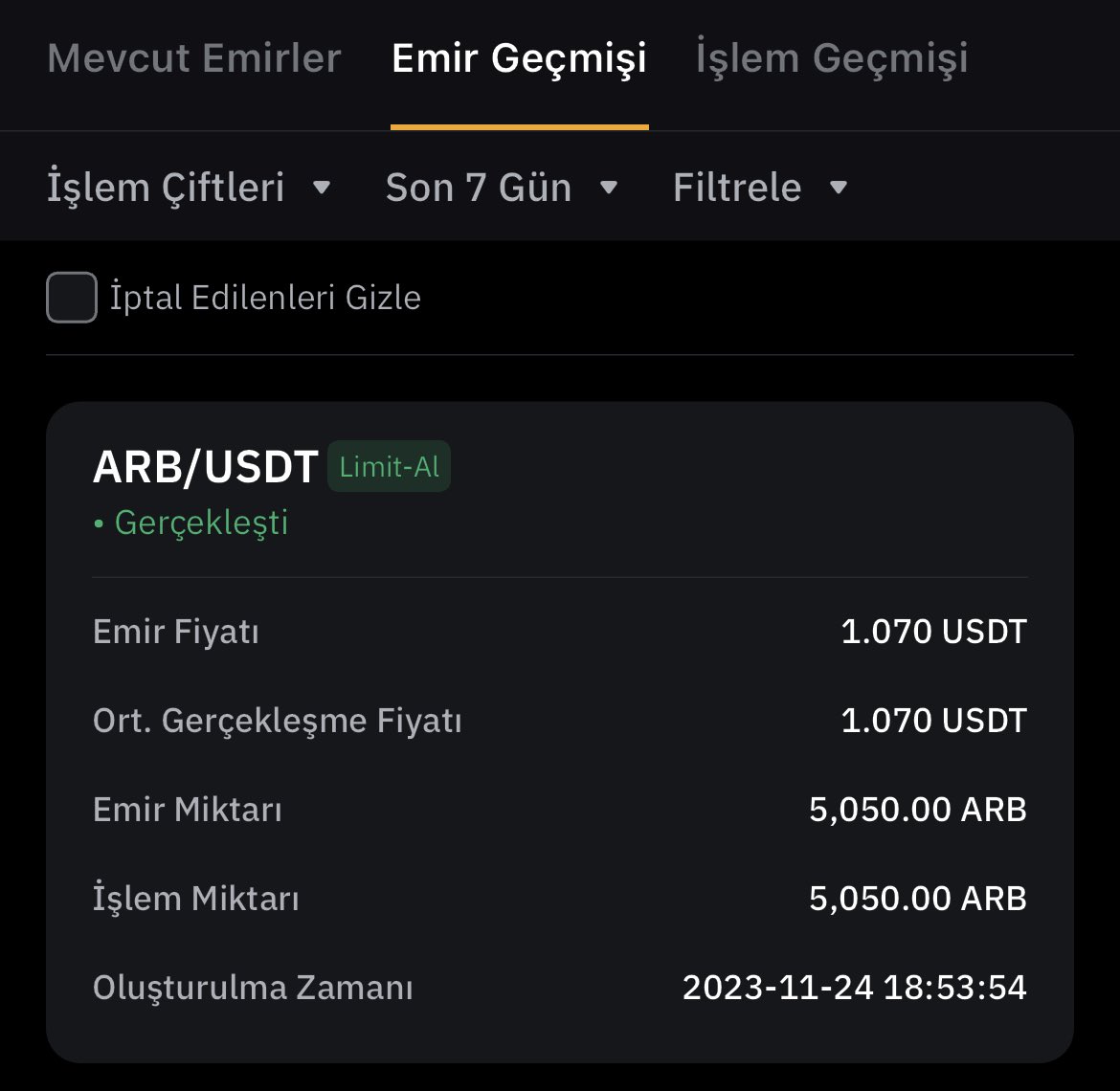 Boğaya biraz daha elim dolu girmek için uzun vade cüzdanımda alımlara devam ediyorum.

Az önce 
2.121 dolardan $ETH
0.63 dolardan $SUI
1.86 dolardan $OP
7.4 dolardan $APT
1.07 dolardan $ARB aldım.

Alımlarım daha devam edecek.