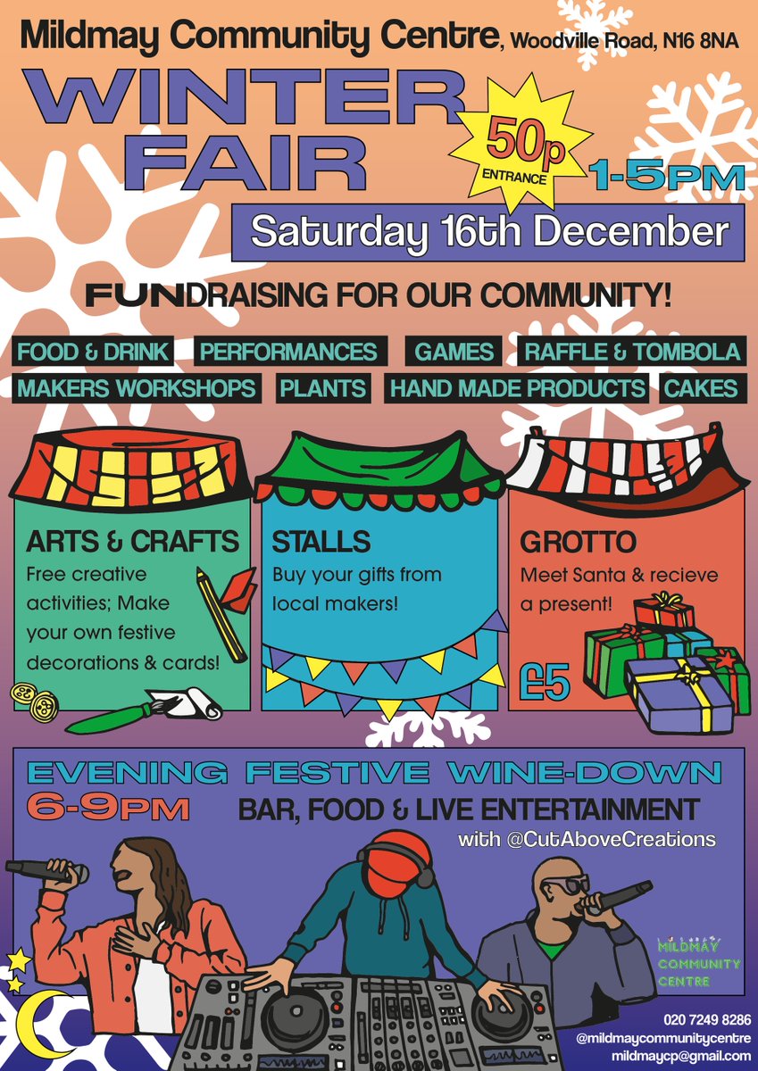 🎄Christmas fair extravaganza on Saturday 16th December, starting at 1pm! Celebrating our local community and putting the fun into fundraising! Come and buy gifts, play games, make artwork, see Santa, eat, drink and be merry 🥰