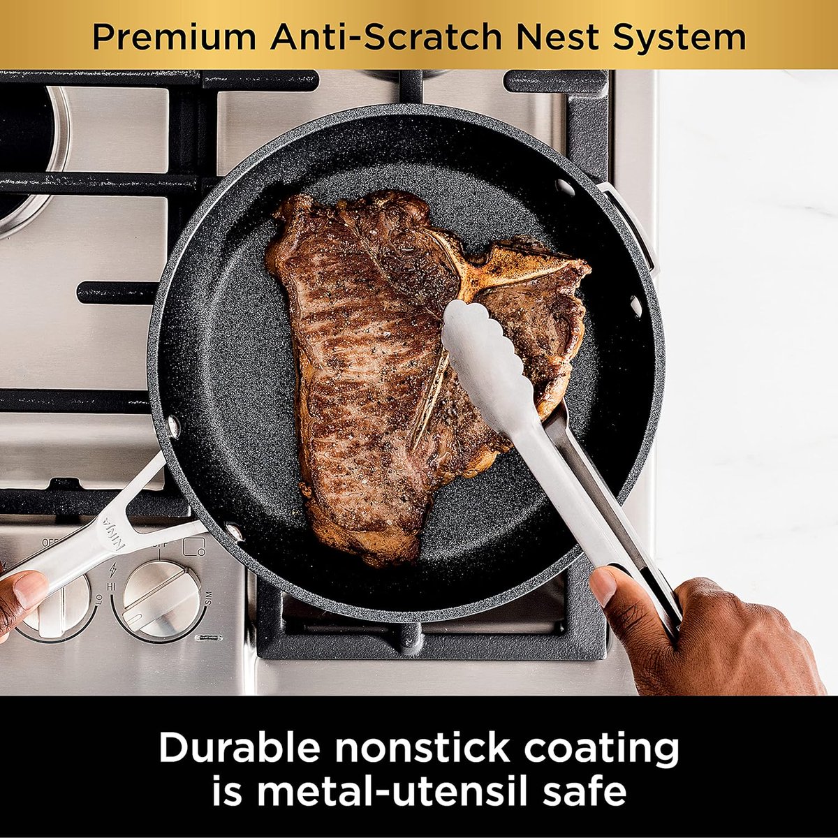 hey_chef_'s tweet photo. Finally #BlackFriday🔥✨ Achieve perfect searing without extra oil or butter. Ergonomic, cool-touch handles for comfort and safety. Oven-safe up to 500°F! 🍳🔥If you need a non-stick pan, you SHOULD definitely check it out👇🏼
#BlackFriday  #Kitchen #Ad 
https://t.co/42KTWAgsxI