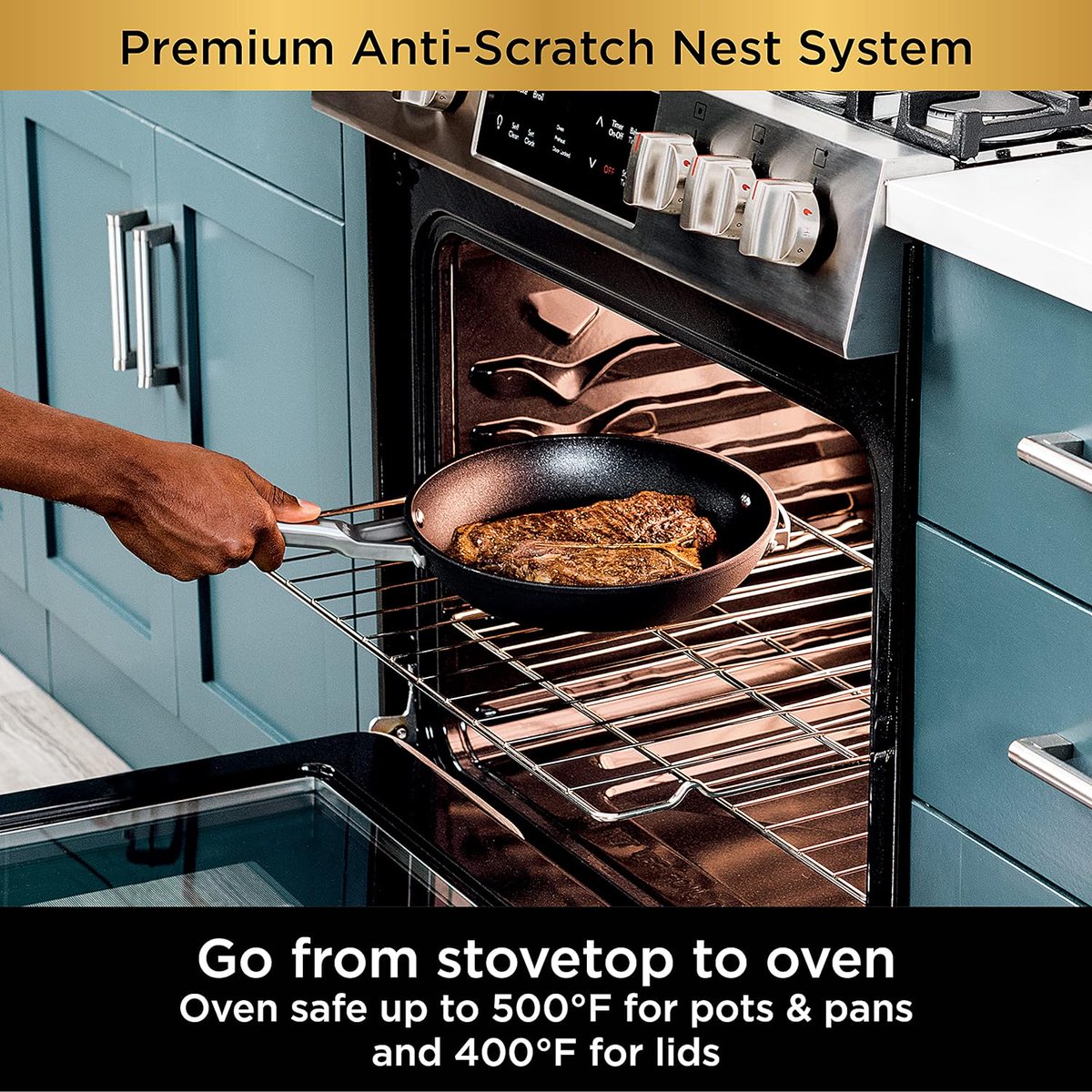 hey_chef_'s tweet photo. Finally #BlackFriday🔥✨ Achieve perfect searing without extra oil or butter. Ergonomic, cool-touch handles for comfort and safety. Oven-safe up to 500°F! 🍳🔥If you need a non-stick pan, you SHOULD definitely check it out👇🏼
#BlackFriday  #Kitchen #Ad 
https://t.co/42KTWAgsxI