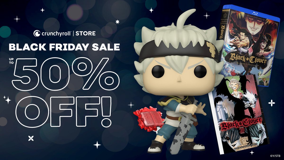 ♣️ BLACK CLOVER EN ♣️ (@blackclover_en) on Twitter photo Rep your love of everything Black Clover at <a href="/ShopCrunchyroll/">Crunchyroll Store</a> with Black Friday deals so epic you’d think they were conjured by a Wizard King! Grimoires temp out of stock. ♣✨
👉 GO: got.cr/blackcloverbf-… Rep your love of everything Black Clover at <a href="/ShopCrunchyroll/">Crunchyroll Store</a> with Black Friday deals so epic you’d think they were conjured by a Wizard King! Grimoires temp out of stock. ♣✨
👉 GO: got.cr/blackcloverbf-…