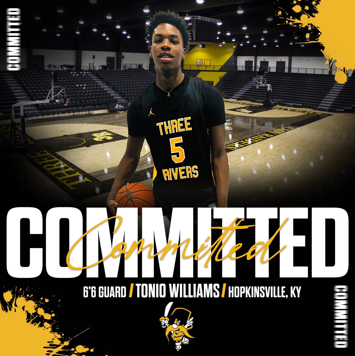 Tonio Williams (@williamstonio5) on Twitter photo I am Truly Excited & Blessed to announce that I will be furthering my Academic+ Athletic career at Three Rivers! <a href="/3Rmbb/">Three Rivers College Men's Basketball</a> !!! @CoachRakes_3R <a href="/Brian_Bess_3R/">Brian Bess</a>
1000% Committed!!! #Goraiders⚫️🟡 I am Truly Excited & Blessed to announce that I will be furthering my Academic+ Athletic career at Three Rivers! <a href="/3Rmbb/">Three Rivers College Men's Basketball</a> !!! @CoachRakes_3R <a href="/Brian_Bess_3R/">Brian Bess</a>
1000% Committed!!! #Goraiders⚫️🟡