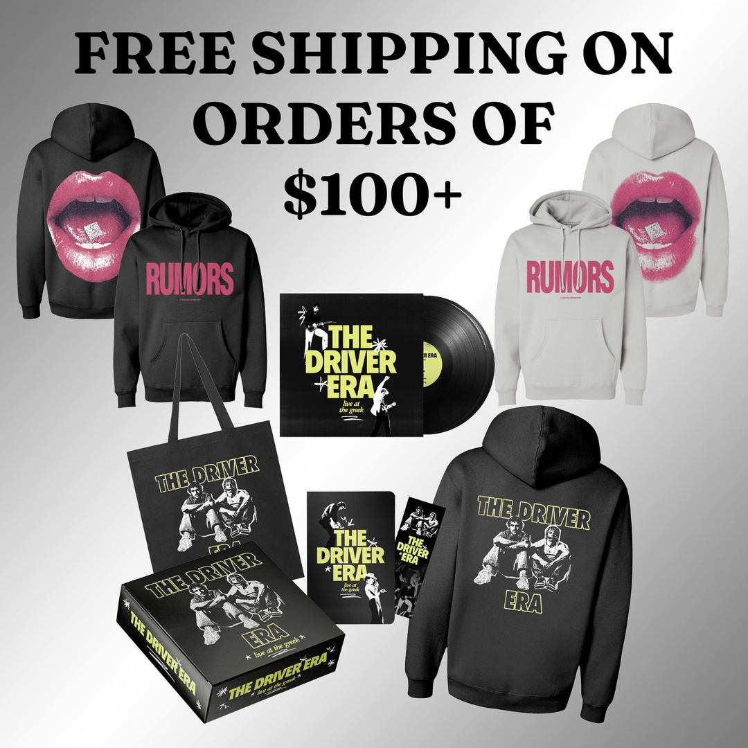 thedriverera's tweet image. We can’t thank you enough for all the support streaming Rumors non stop! As a big Thank You we’re offering 20% off select merch items and free shipping on all orders over $100 at thedriverera.merchtable.com 🫶🏻
