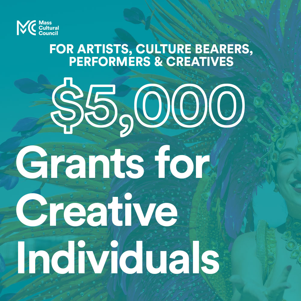 masscultural's tweet photo. Apply now for Grants to Creative Individuals: $5,000 unrestricted grants for artists, culture bearers, performers and creatives to equitably advance creative expression in Massachusetts. Info session: 12/5. Deadline: 12/11/23. https://t.co/lo1sMYpf3d #PowerOfCulture #mapoli https://t.co/RBy3L08ook