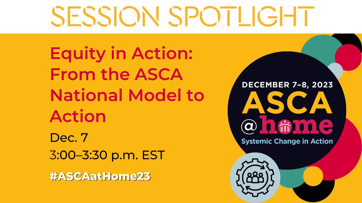 Session Spotlight for #ASCAatHome23: Equity in Action: From the ASCA National Model to Action. Explore how school counselors can proactively battle systemic racism and ensure all students feel seen and heard. Presented by Derek Francis and Michelle Sircy. bit.ly/40Vm570