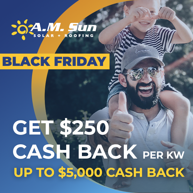 amsunsolar's tweet image. 🌞👍 This Black Friday, enjoy savings with A.M. Sun Solar when you make the switch to sustainable energy!

Don't miss out—brighten your future today! This offer lasts through 12/31/23!

Head to amsunsolar.com to get started and get cash back! 
 #SolarEnergy #AMSunSolar