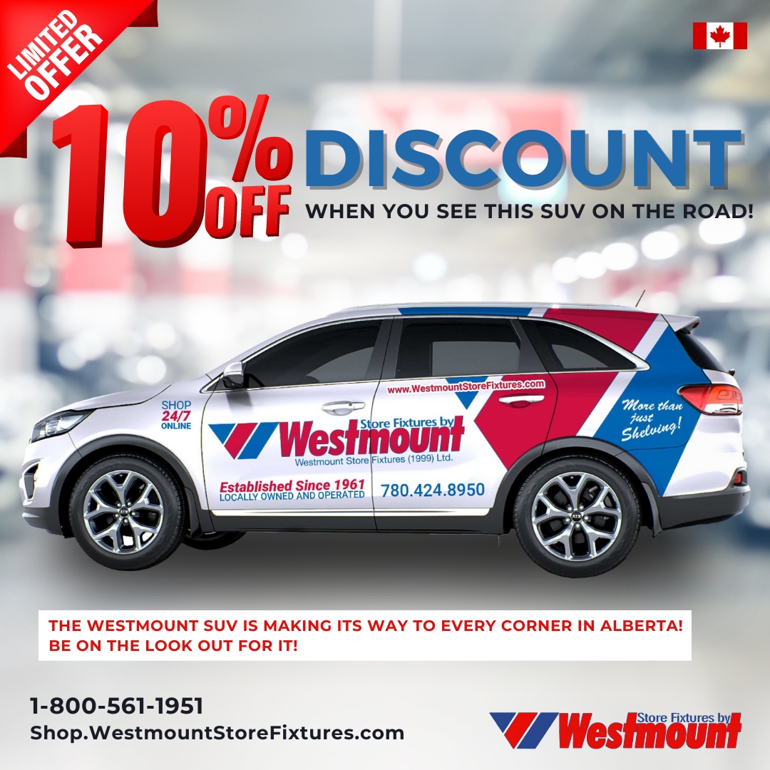 wsfixtures_'s tweet image. We’re on the go, delivering a brand-new way to serve you.

If you let us know which location you saw the SUV, you’ll automatically get 10% off your entire purchase!

*Some restrictions may be applied*

#company #yeg #storefixture #SUV #companycar
